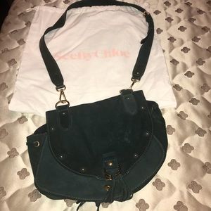 Forest green suede See by Chloè Satchel